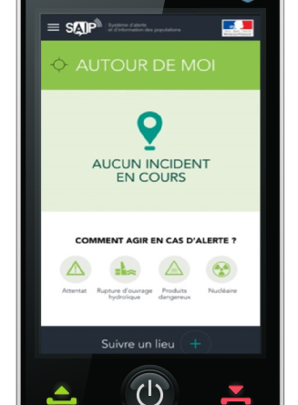 Illustration de l'Application d'alerte et d'information des populations en cas de crise (SAIP)